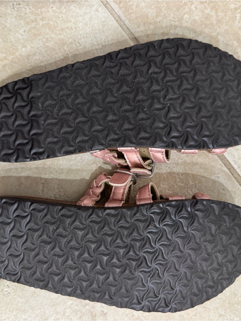 Muk Luks Pink Braided Strap Slide Sandals - Picture 2 of 3
